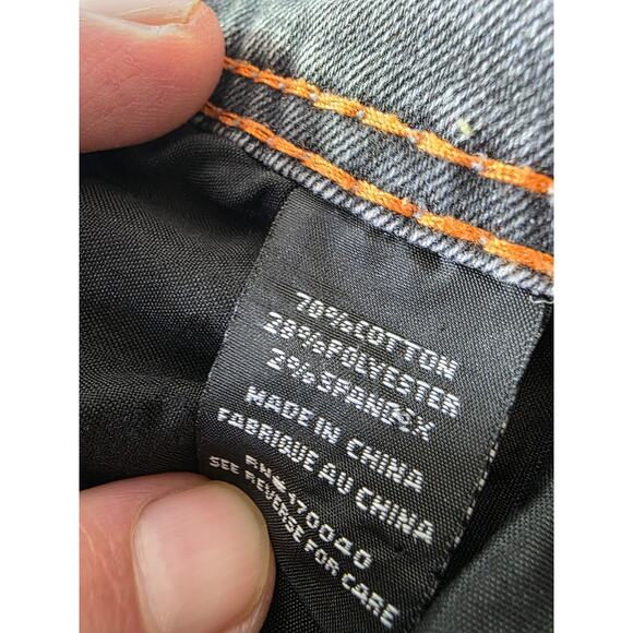 TRUE REBEL Black Medium Wash Heavy Stitching 808-Slim Fit Stretch Jean 30x30 - Picture 9 of 10